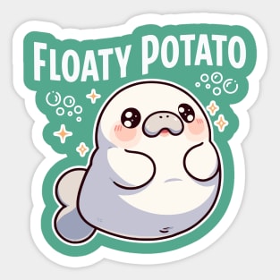 Funny Manatee Floaty Potato Cute Kawaii Sea Cow Sticker